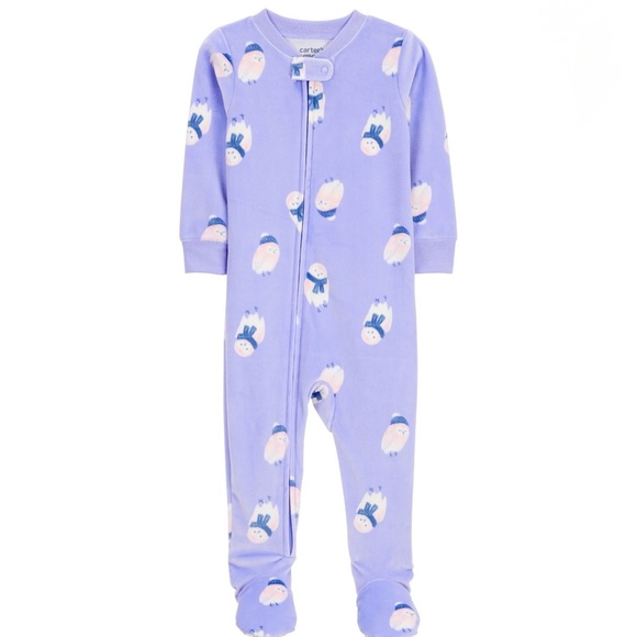 Carter's Other - Carter's Lavender Penguin Print Footie